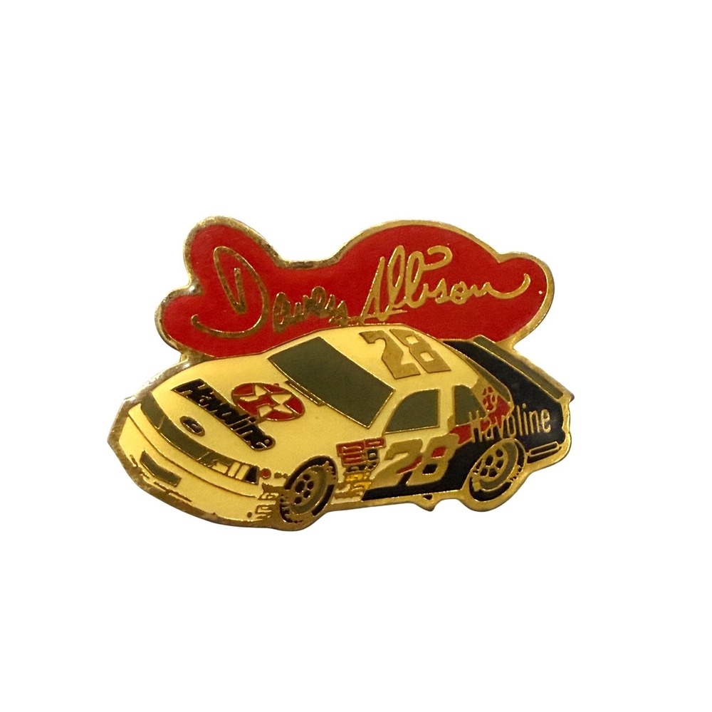 Vintage 90s Davey Allison #28 Pin Texaco Havoline NASCAR Enamel Racing‎ Hat Pin